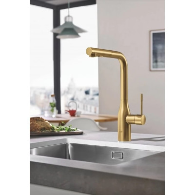 Grohe Змішувач для кухні Essence, довж.виливу - 204мм, поворотний/витяжний, 1важіль, матовий прохолодний схід сонця
