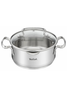 Tefal Кастрюля DUETTO+, 2л, з кришкою, нержавіюча сталь, скло