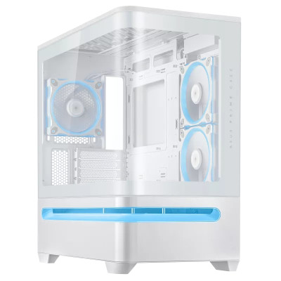 ASUS Корпус Prime AP202 Tempered Glas ARGB, без БР, 2xUSB3.2, 1xUSB Type-C, Tempered Glass side, mATX, білий 90DC00P3-B19000