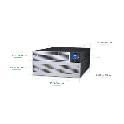 APC Easy UPS On-Line Li-Ion SRVL RT Ext. Runtime 6000VA 230V, with Rail Kit APC Easy UPS On-Line Li-Ion SRVL RT Ext. Runtime 6000VA 230V, with Rail Kit