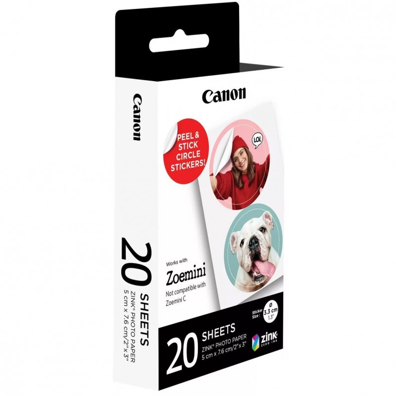 Canon Папір ZINK™ 1.3" у вигляді круглих наліпок, 20 арк.