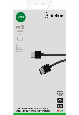 Belkin Кабель HDMI (M/M) 2м, 2.1, High Speed Ethernet, чорний