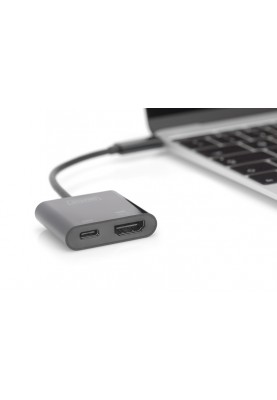 Digitus Адаптер USB-C - HDMI+USB-C UHD 4K, M/F, 0.11 m