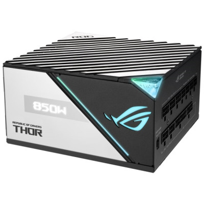 ASUS Блок живлення ROG THOR (850W), >90%, 80+ Platinum, 135mm, 1xMB 24pin(20+4), 2xCPU 8pin(4+4), 6xMolex, 10xSATA, 83xPCIe 8pin(6+2), Fully Modular, ARGB, ROG-THOR-850P2-GAMING