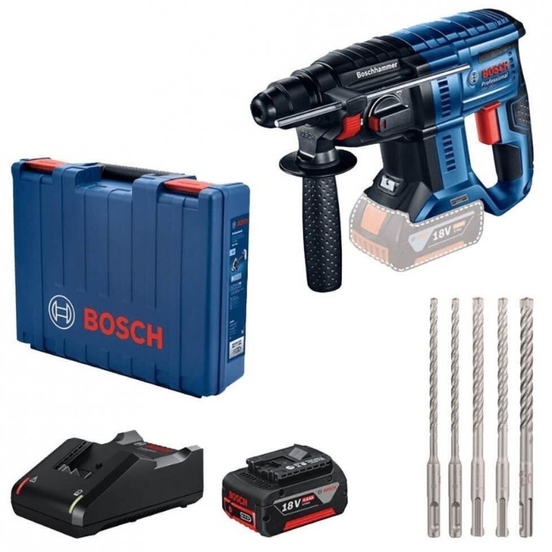 Bosch Перфоратор GBH 180-LI, акумуляторний, 1x4.0 Ач, 18, 2 Дж