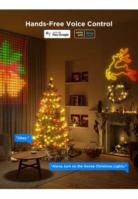 Govee Гірлянда Smart LED H70C2 Christmas Light, 100 Leds, RGBIC, IP65, 10м, кабель прозорий
