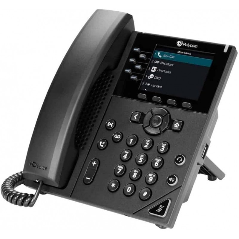 Poly SIP-телефон OBi VVX 350, 6 ліній, PoE, чорний
