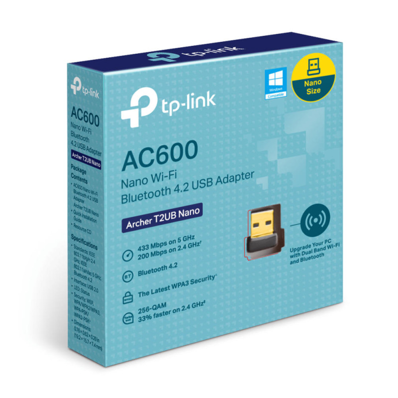 TP-Link Адаптер WiFi Archer T2UB nano AC600, USB, BT4.2