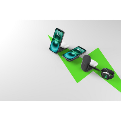 Belkin Зарядне бездротовий пристрій Belkin UltraCharge 2-in-1 Foldable Magnetic Charging 25Вт, чорний