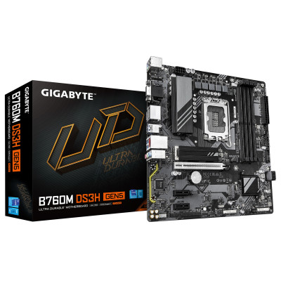 Gigabyte Материнська плата B760M DS3H GEN5 B760 s1700 4xDDR5 M.2 HDMI Gigabyte Материнська плата B760M DS3H GEN5 B760 s1700 4xDDR5 M.2 HDMI