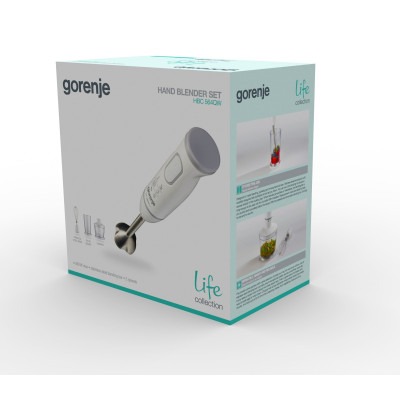 Gorenje Блендер Gorenje заглибний 560Вт, 4в1, чаша-500мл, подрібнювач, білий Gorenje Блендер Gorenje заглибний 560Вт, 4в1, чаша-500мл, подрібнювач, білий