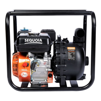 SEQUOIA Мотопомпа бензинова SEQUOIA SPP600C для агресивних речовин, 4.78кВт/6.5к.с., 600л/хв, висота 30м, частки 5мм, бак 3.5л, діаметр патрубків 2"/50мм, ручний старт, 22кг