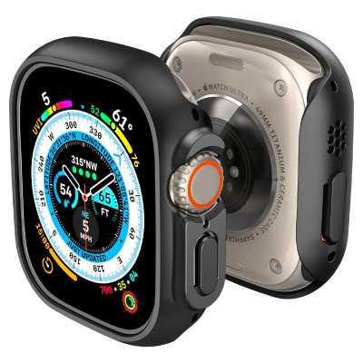 Spigen Чохол-накладка для Apple Watch Ultra (49mm) Thin Fit, Black