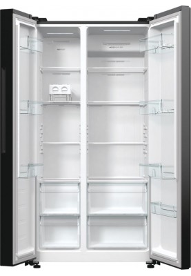 Gorenje Холодильник SBS 179х67х92см, 2 двері, 356(191)л, А++, NF+, Інв., Зона св-ті, Зовн. Диспл, чорний