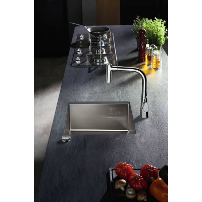Hansgrohe Мийка кухонна Combi S71, нерж.сталь, прямокутник, без крила, 500x550x190мм, чаша - 1, врізна, нерж Hansgrohe Мийка кухонна Combi S71, нерж.сталь, прямокутник, без крила, 500x550x190мм, чаша - 1, врізна, нерж