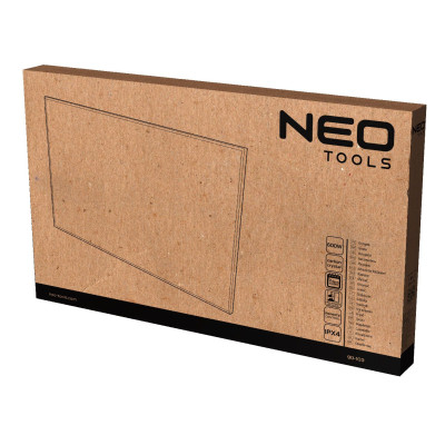 Neo Tools Панель інфрачервона, 600Вт, дистанційне управління, 100х60х3.8см, IP24, термостат, білий