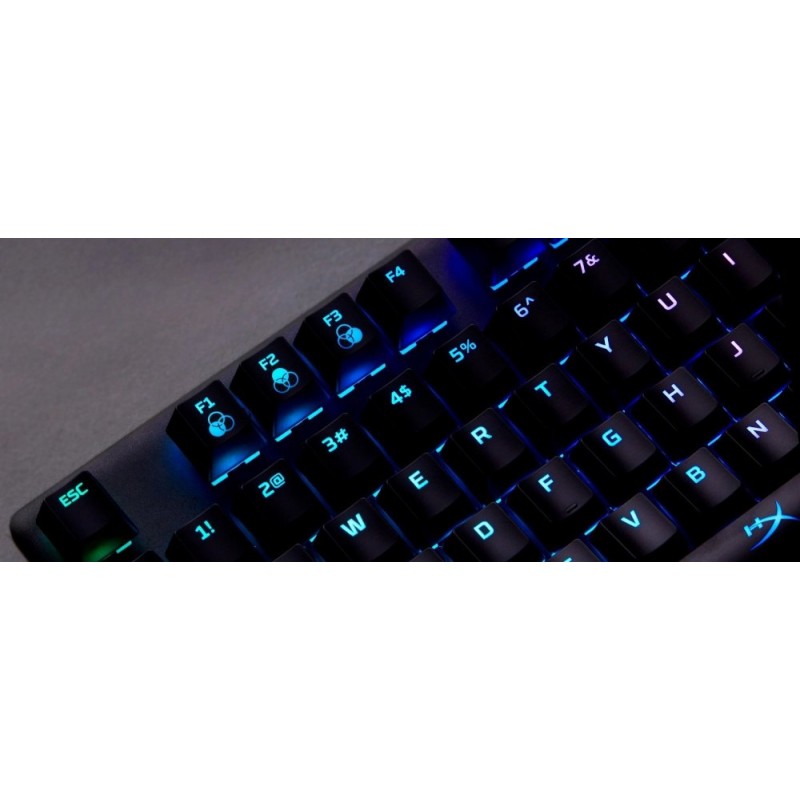 HyperX Клавіатура Alloy Origins Aqua USB RGB PBT ENG/RU, Black