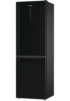 Gorenje Холодильник з нижн. мороз. камерою 185х60х60см, 2 двері, 204(96)л, А++, NoFrost+ , LED дисплей, Зона св-ті, чорний