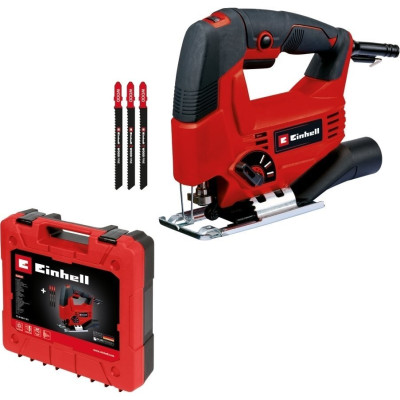 Einhell Лобзик електричний TC-JS 80/1 Kit, 550Вт, 1000-3000об•хв, в комплекті 3 полотна, кейс, 1.86кг