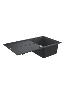 Grohe Мийка кухонна K400, граніт, прямокут., з крилом, 860x500x205мм, чаша - 1, врізна, чорний граніт