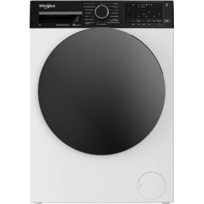 Whirlpool Пральна машина фронтальна, 8кг, 1200, А, 44.4см, дисплей, пара, інвертор, люк чорний, білий