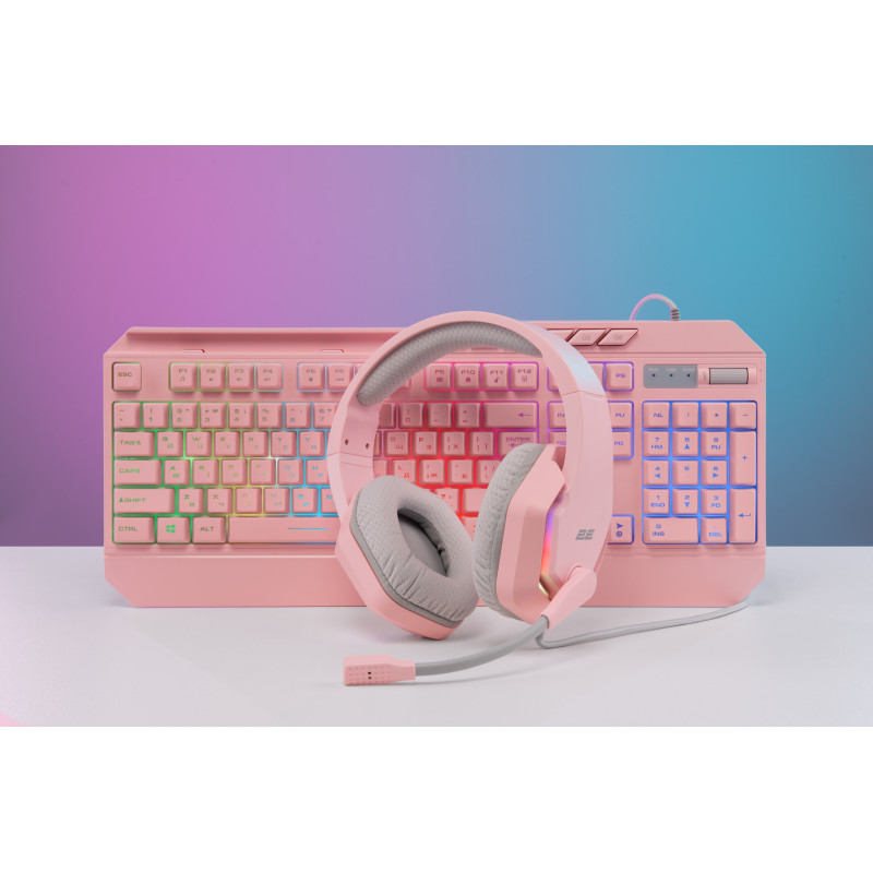 2E Gaming Клавіатура KG315 RGB USB Pink Ukr