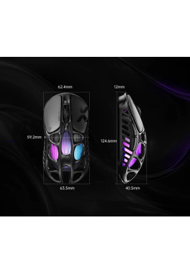 GravaStar Миша Mercury X Pro, 8K, BT/WL/USB-A, RGB, чорний