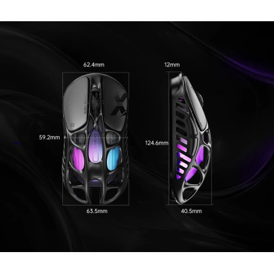 GravaStar Миша Mercury X Pro, 8K, BT/WL/USB-A, RGB, чорний