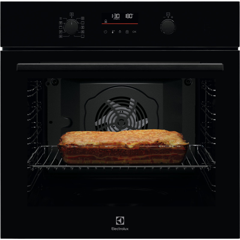 Electrolux Духова шафа Electrolux електрична, 72л, A++, дисплей, конвекція, піроліз, телескопічні напрямні, чорний