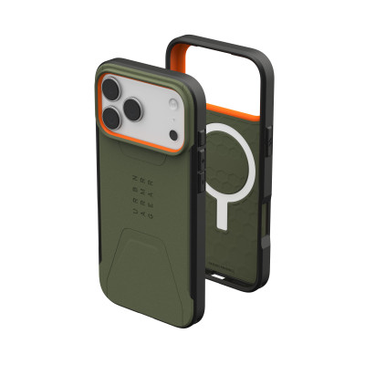 UAG Чохол для iPhone 17 Pro Max, Civilian MagSafe, Olive/Orange