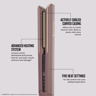 Remington Випрямляч AIRvive, 61Вт, темп.режимов-5, 150-230С, дисплей, кераміка, фіолетово-злотий