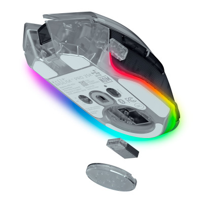 Razer Миша Basilisk V3 Pro 35K, RGB, USB-A/WL/BT, Phantom White Ed.