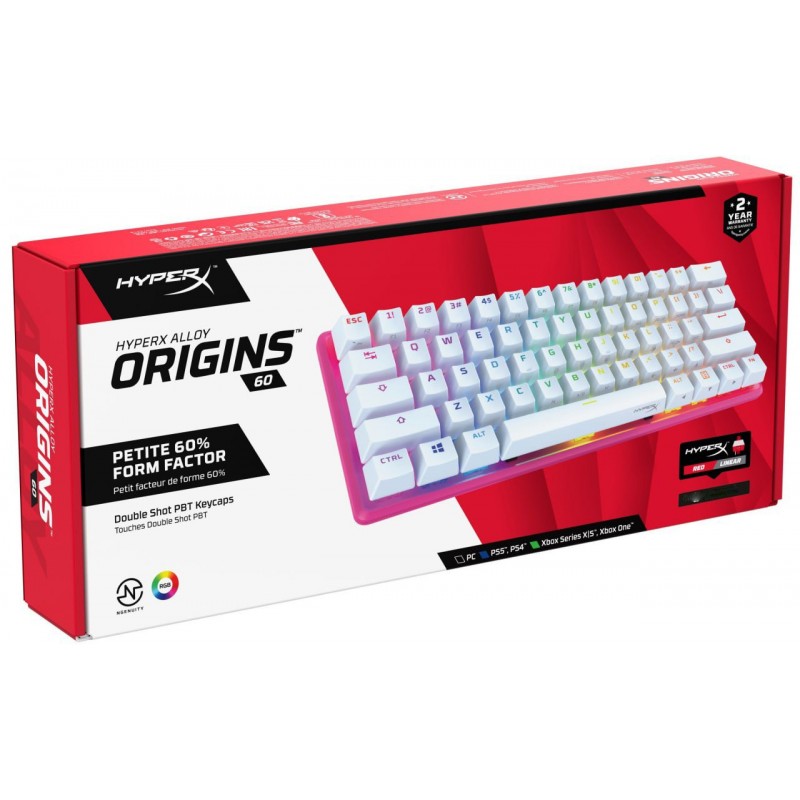 HyperX Клавіатура Alloy Origin 60 Red USB RGB ENG/RU, Pink