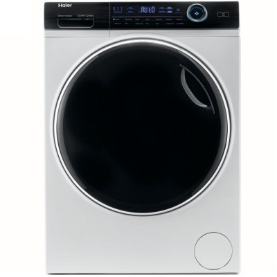 Haier Пральна машина фронтальна, 10кг, 1400, A+++, 60см, дисплей, пара, інвертор, люк чорний, прямий привід, білий