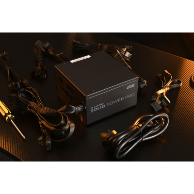 2E Gaming Блок живлення Solid Power Pro (850W), >85%, 80+ Bronze, 120mm, 1xMB 24pin(20+4), 2xCPU 8pin(4+4), 3xMolex, 6xSATA, 4xPCIe 8pin(6+2), 1x1 2E Gaming Блок живлення Solid Power Pro (850W), >85%, 80+ Bronze, 120mm, 1xMB 24pin(20+4), 2xCPU 8pin(4+4), 3xMolex, 6xSATA, 4xPCIe 8pin(6+2), 1x1