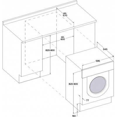 Whirlpool Прально-сушильна машина вбудована фронтальна, 7(5)кг, 1400, A+++, 60см, дисплей, пара, інвертор, білий