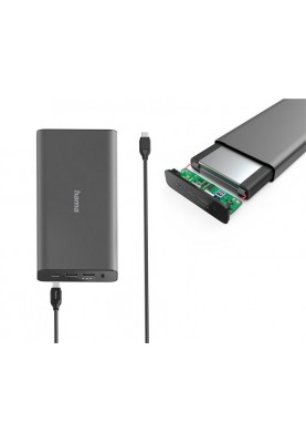 HAMA Портативний зарядний пристрій Power Bank Universal 26800 mAh PD 5-20V/60W Grey