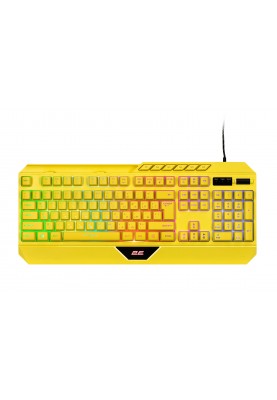 2E Gaming Клавіатура мембранна KG315 110key, USB-A, EN/UA, RGB, жовтий