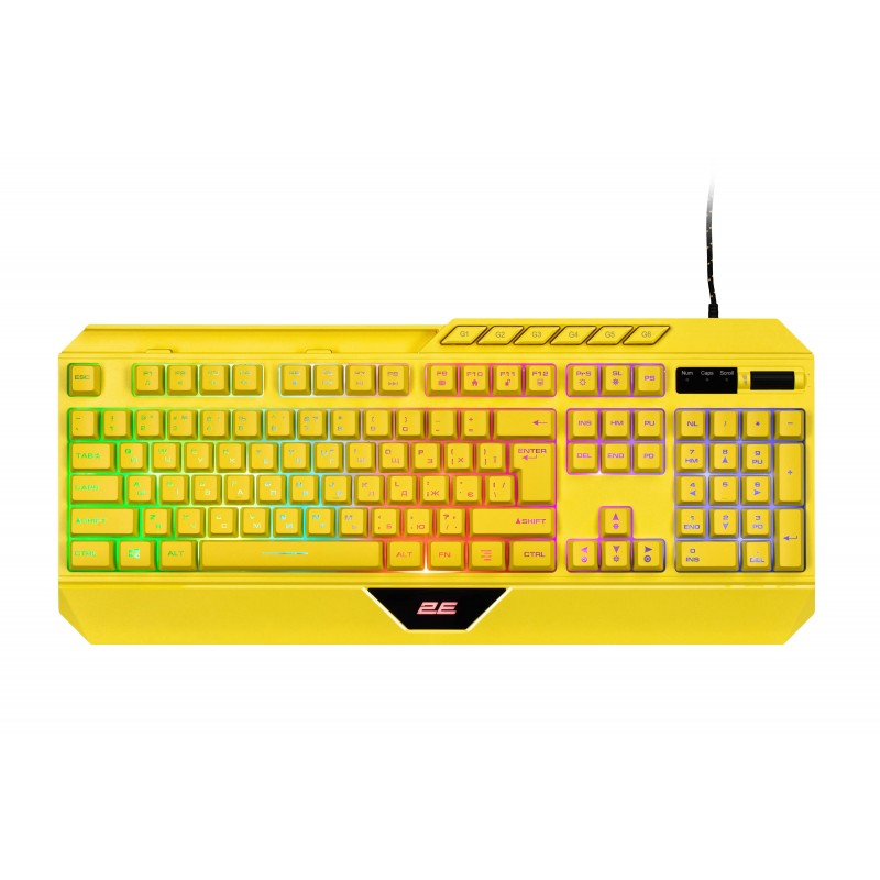 2E Gaming Клавіатура мембранна KG315 110key, USB-A, EN/UA, RGB, жовтий