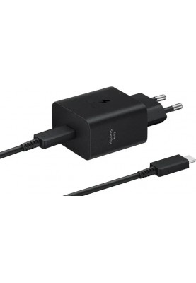 Samsung Зарядний пристрій 45Вт USB-С PD PPS, кабель USB-C > USB-C, 1.8м, чорний