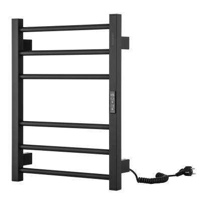 ARDESTO Рушникосушка електрична Square-TR K, 570х430х80мм, таймер-регулятор, сталь, чорний матовий