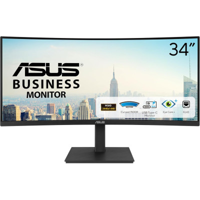 ASUS Монітор Asus 34` VA34VCPSR HDMI, DP, USB-C, 3xUSB, RJ-45, MM, VA, 3440x1440, 21:9, 100Hz, 4ms, CURVED, AdaptiveSync, HAS