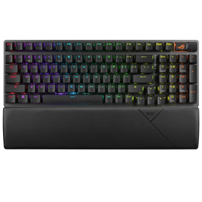 ASUS Клавіатура механічна ROG Strix Scope II, 96key, NX Snow, USB-A/WL/BT, EN/UK, RGB, чорний