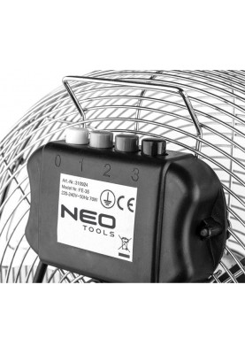 Neo Tools Вентилятор підлоговий, професійний, 50Вт, діаметр 30см, 3 швидкості, двигун мідь 100%