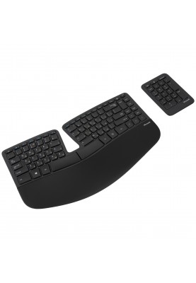 Microsoft Клавіатура мембранна Sculpt Ergonomic + NumPad 89+20key, WL, EN/UA, чорний