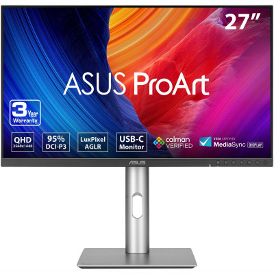ASUS Монітор 27" ProArt PA278CFRV HDMI, 2xDP, USB-C, 3xUSB, MM, IPS, 2560x1440, 100Hz, 5ms, DCI-P3 95%, AdaptiveSync, Pivot, HDR400