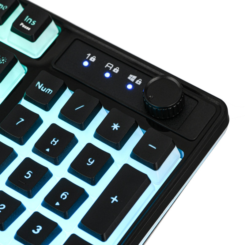 2E Gaming Клавіатура мембранна KG390 100key, USB-A/WL/BT, EN/UA, RGB, чорний