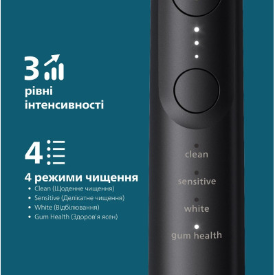 Philips Щітка зубна електр., Sonicare 7100 Series, 62т. колів/хв, насадок-1, футляр, чорний