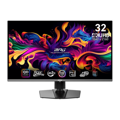 MSI Монітор 31.5" MPG 321URX-QD 2xHDMI, DP, USB-C, 2xUSB, Audio, OLED, 3840x2160, 240Hz, 0.03ms, DCI-P3 99%, AdaptiveSync, HAS, HDR400