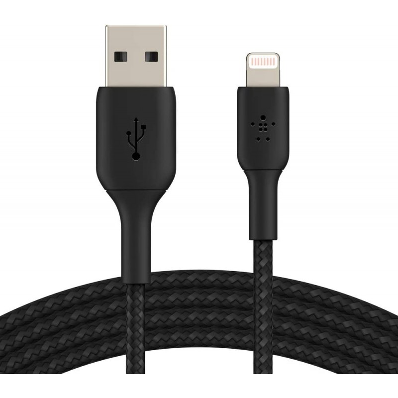 Belkin USB-A - Lightning, BRAIDED[CAA002BT1MBK]